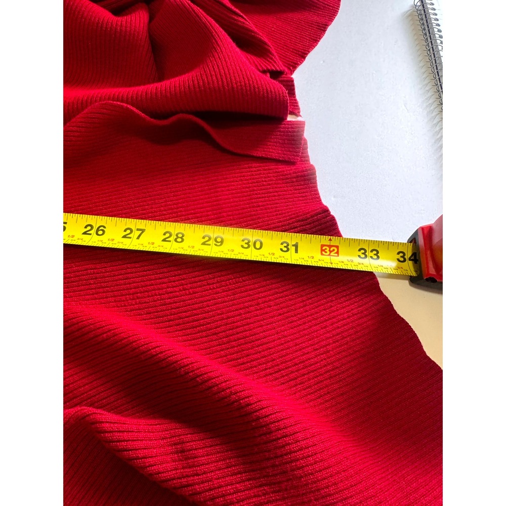 89th & Madison Red Open Front Cardigan Ribbed Draped Hem 3/4 Sleeve Plus Size 3X - Picture 6 of 7